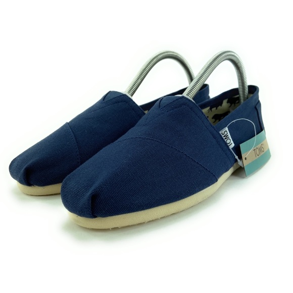 Toms Women's Alpargata Classic Navy Canvas Slip On Flat Shoes Sizes 6 - 11 M - Picture 5 of 8